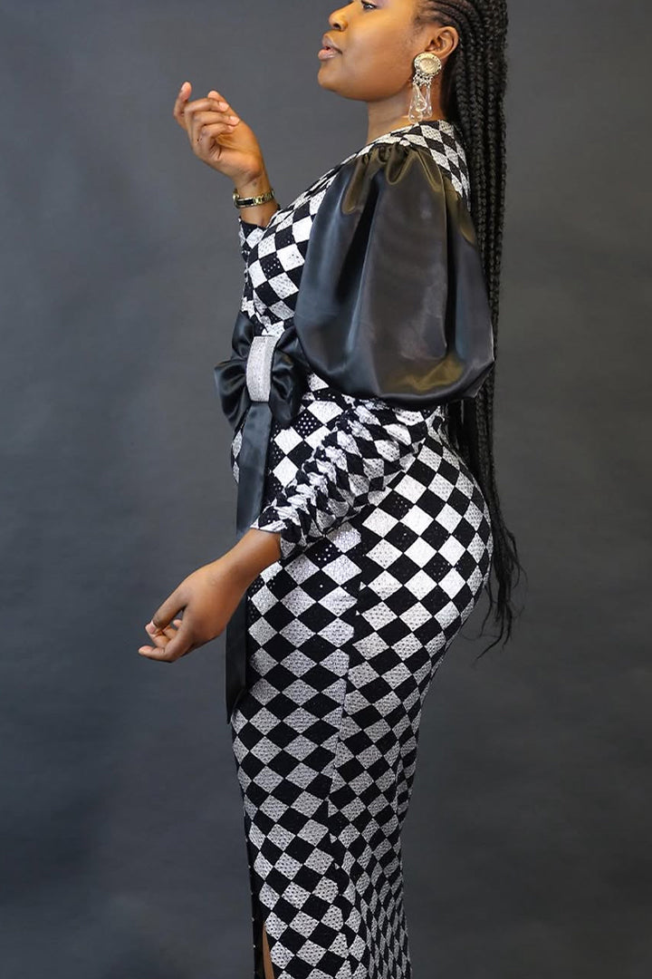 Robe noir damier