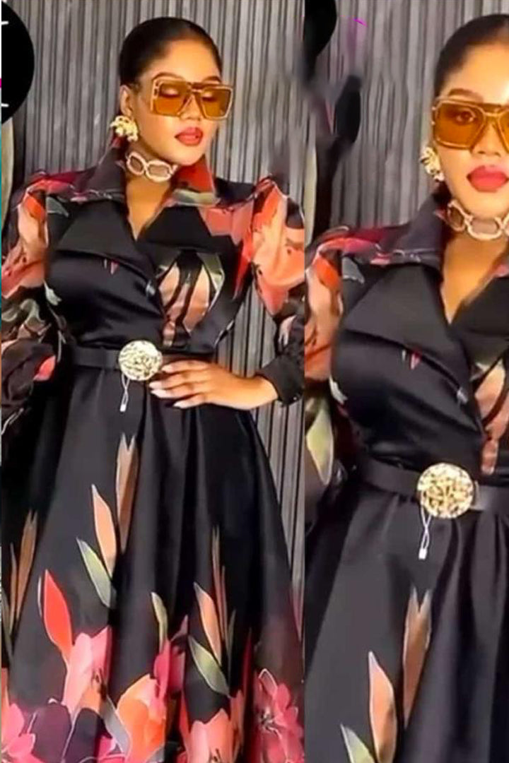 Robe noir fleur