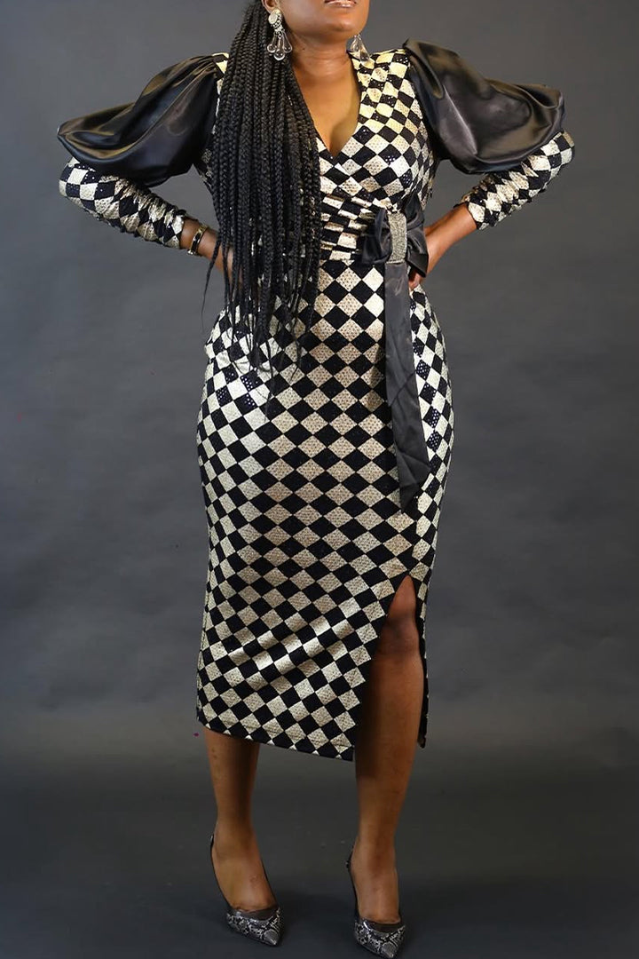 Robe noir damier