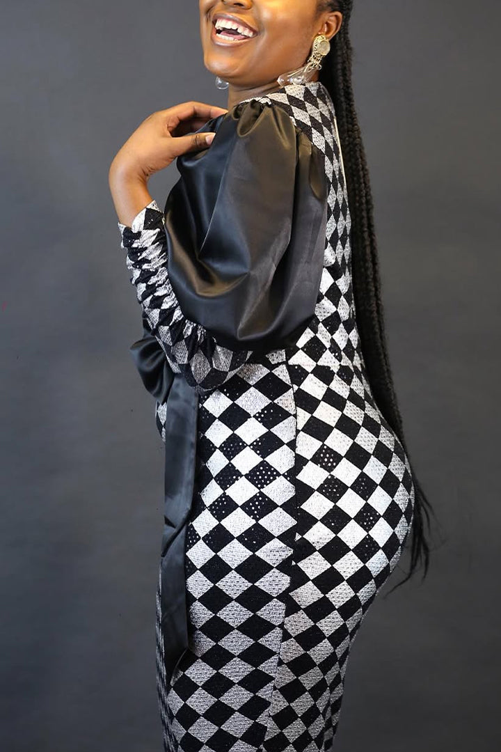 Robe noir damier