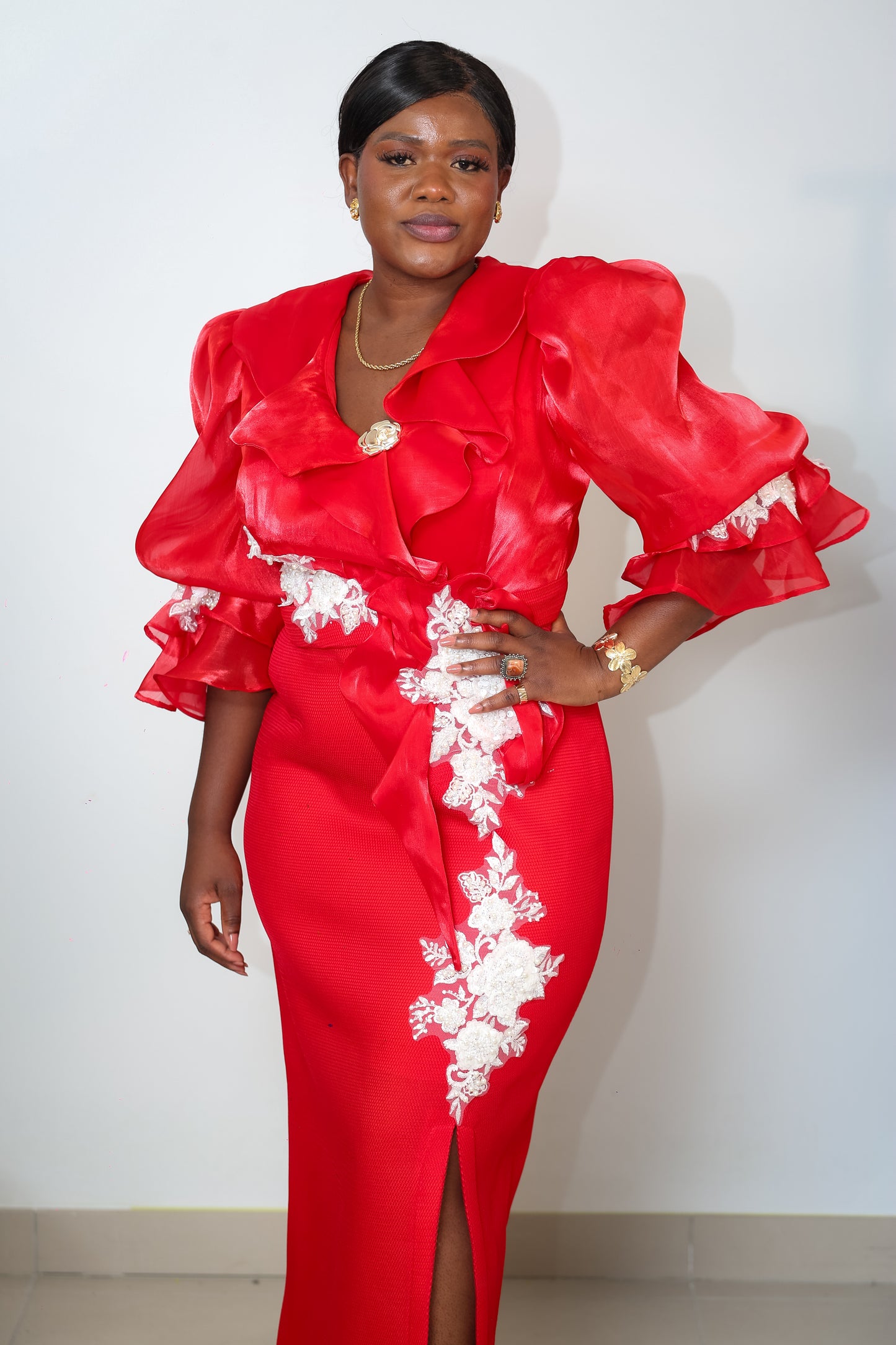 Robe rouge blanche