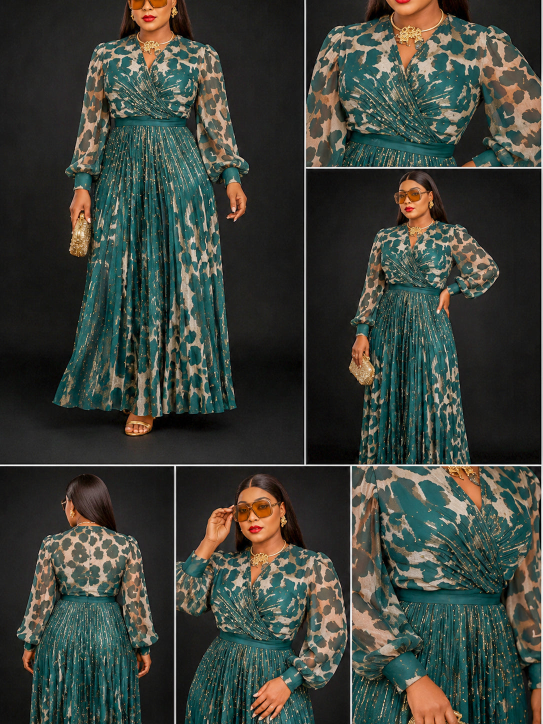Robe verte perle