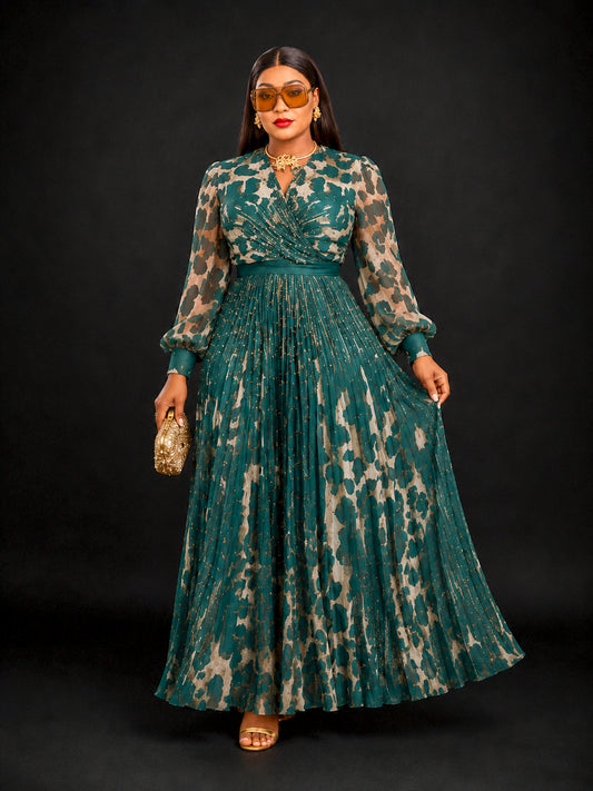 Robe verte perle