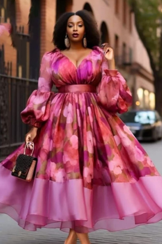 Robe rose fleur