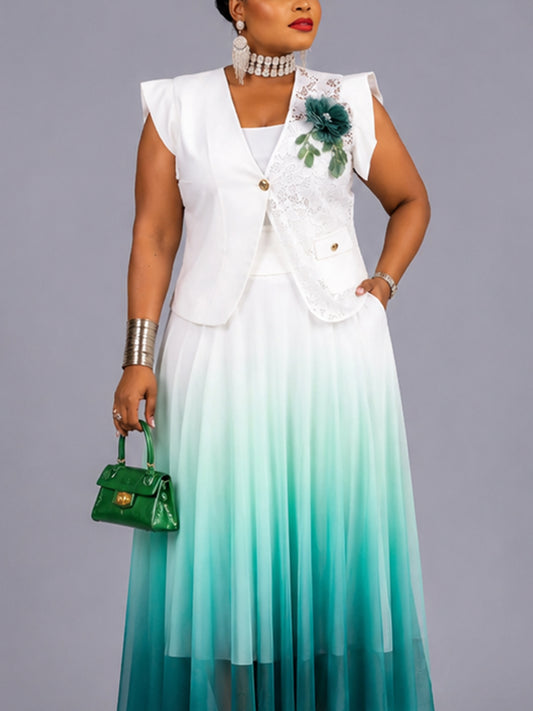Tailleur Jupe Vert
