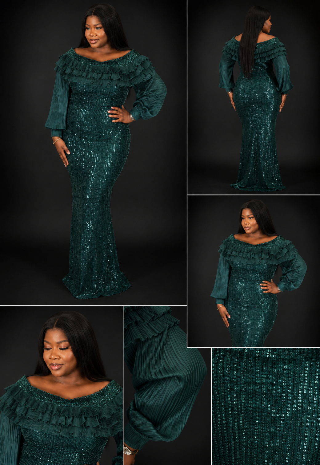 Robe vert fleuri