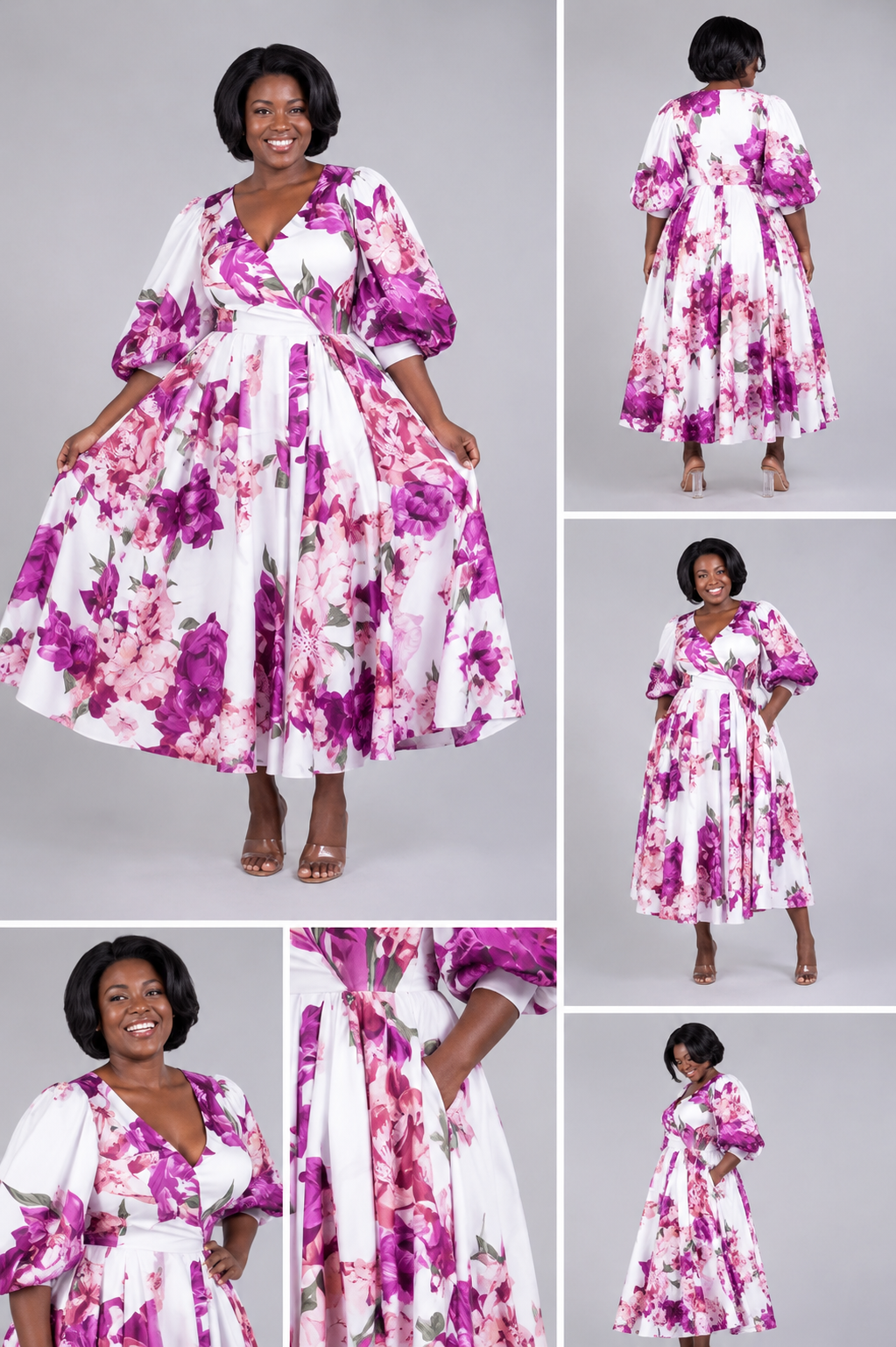 Robe blanche violet