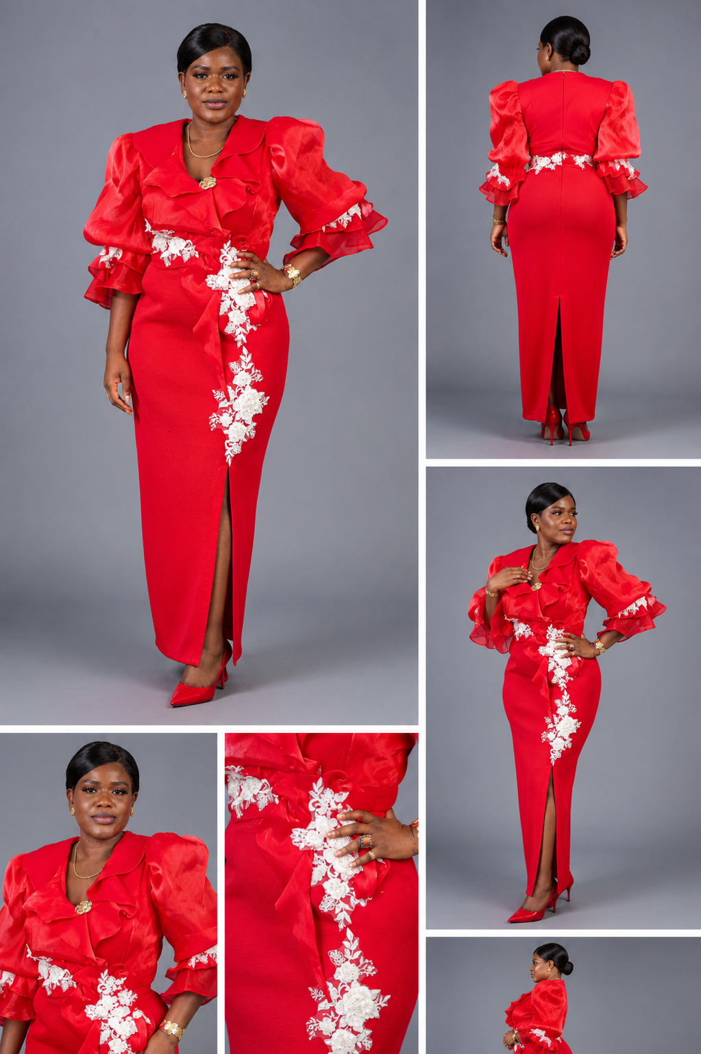 Robe rouge blanche