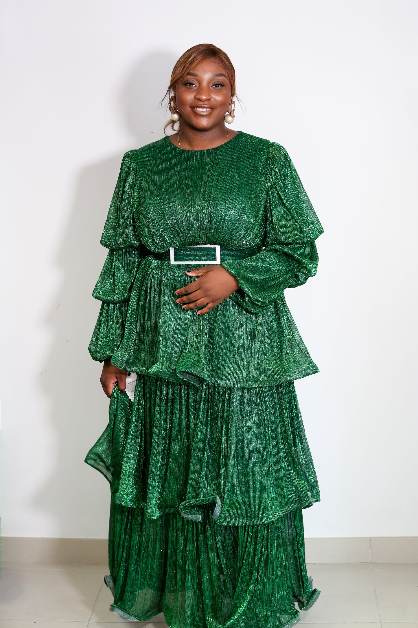 Robe verte satin