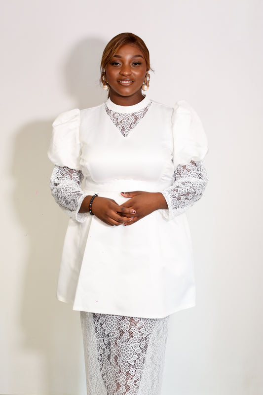 Robe blanche dentelle