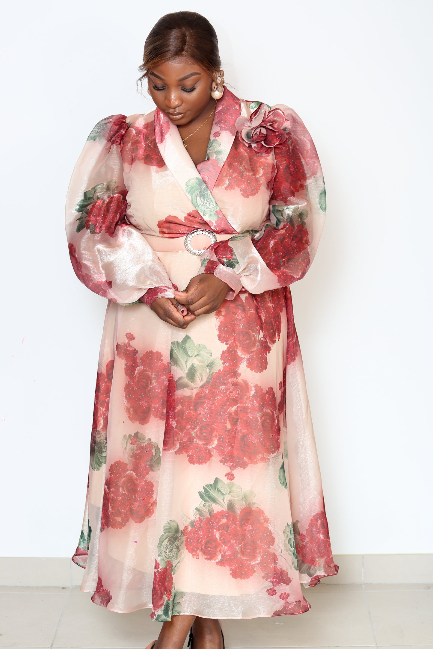 Robe rose beige