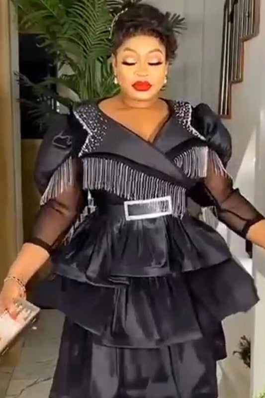 la grande dame black dress Black Mythical Goddess Gown