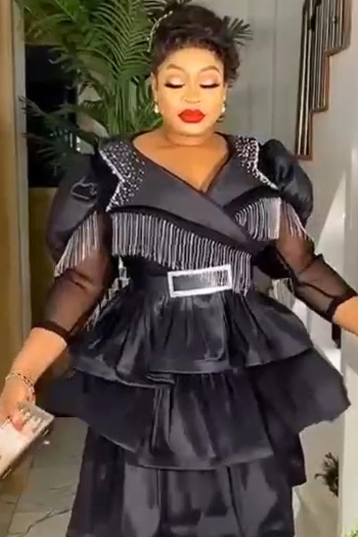 Robe noir strass