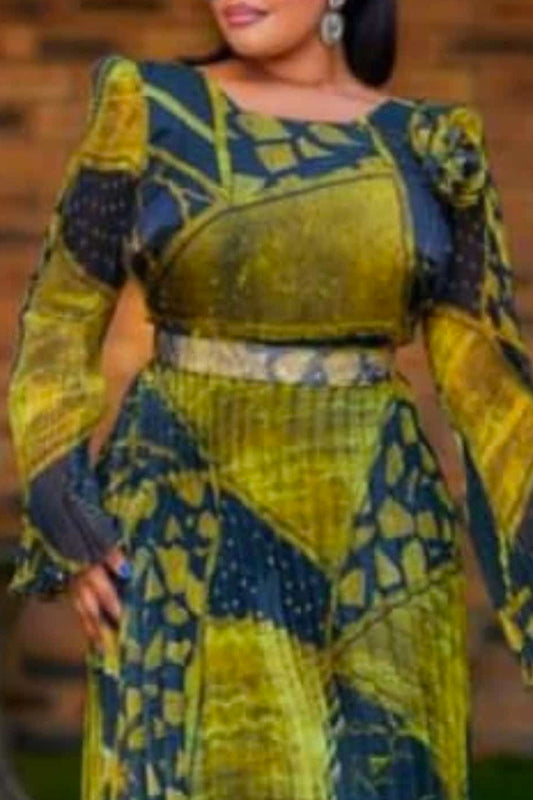 Robe vert motif