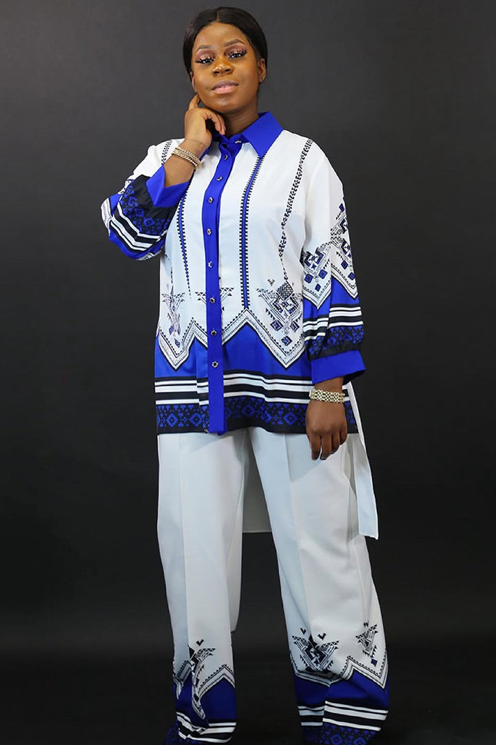 Ensemble blanc bleu