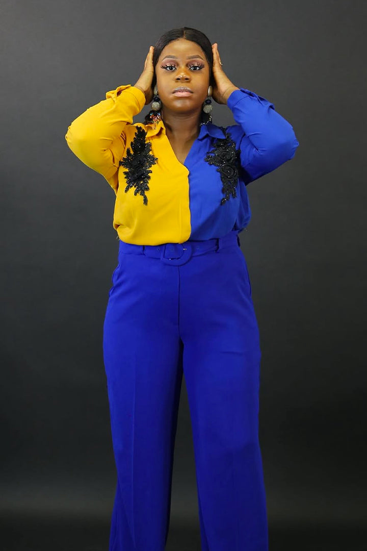 Ensemble bleu jaune