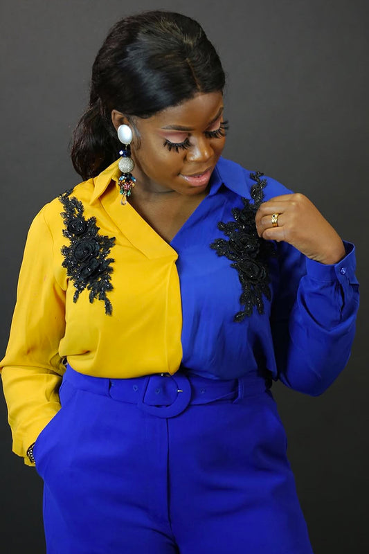 Ensemble bleu jaune