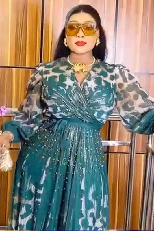 Robe verte perle