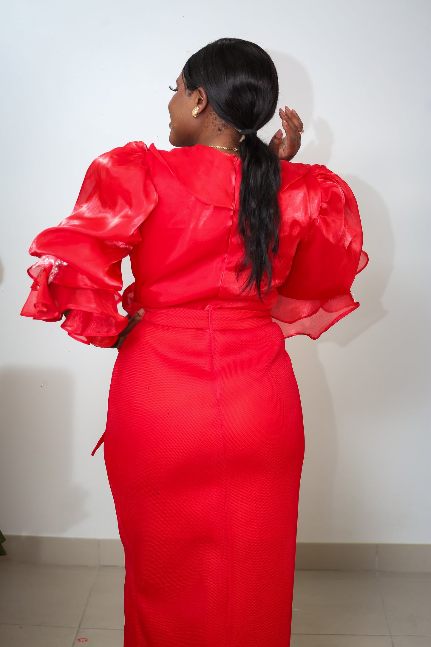 Robe rouge blanche