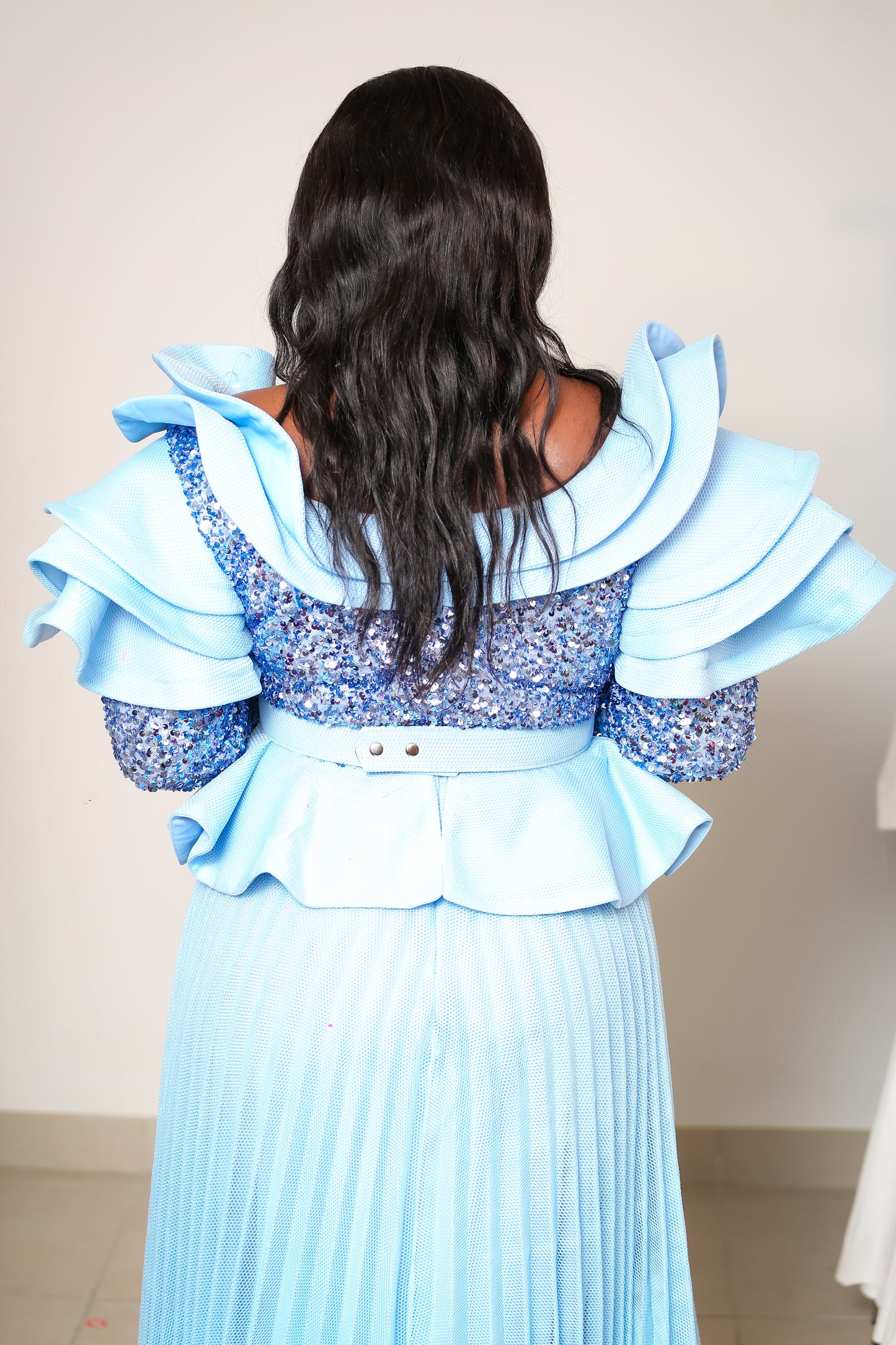 Robe bleu strass